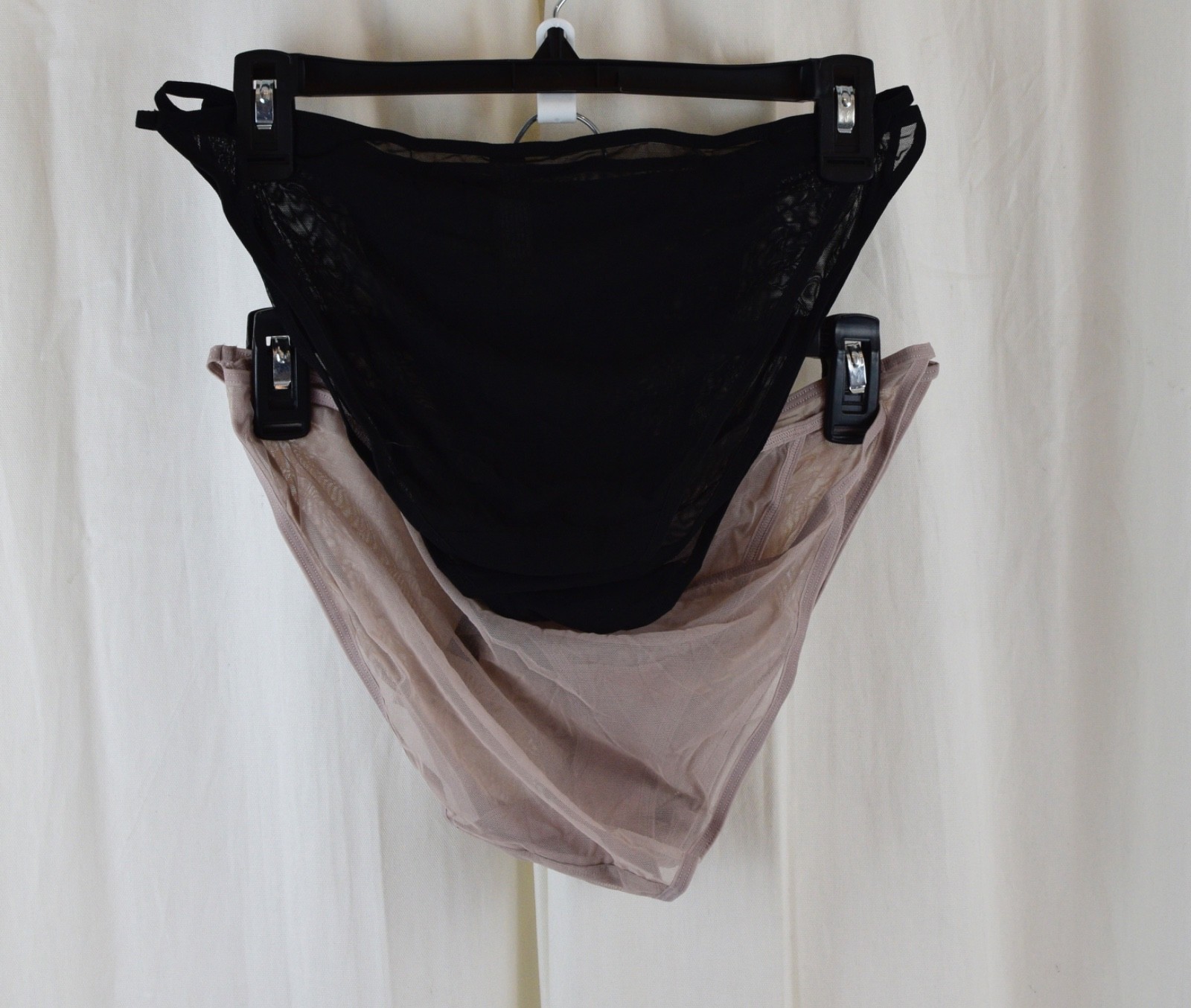 Smart & Sexy Womens 6 PACK Mesh String Bikini Taupe/Black Size Medium