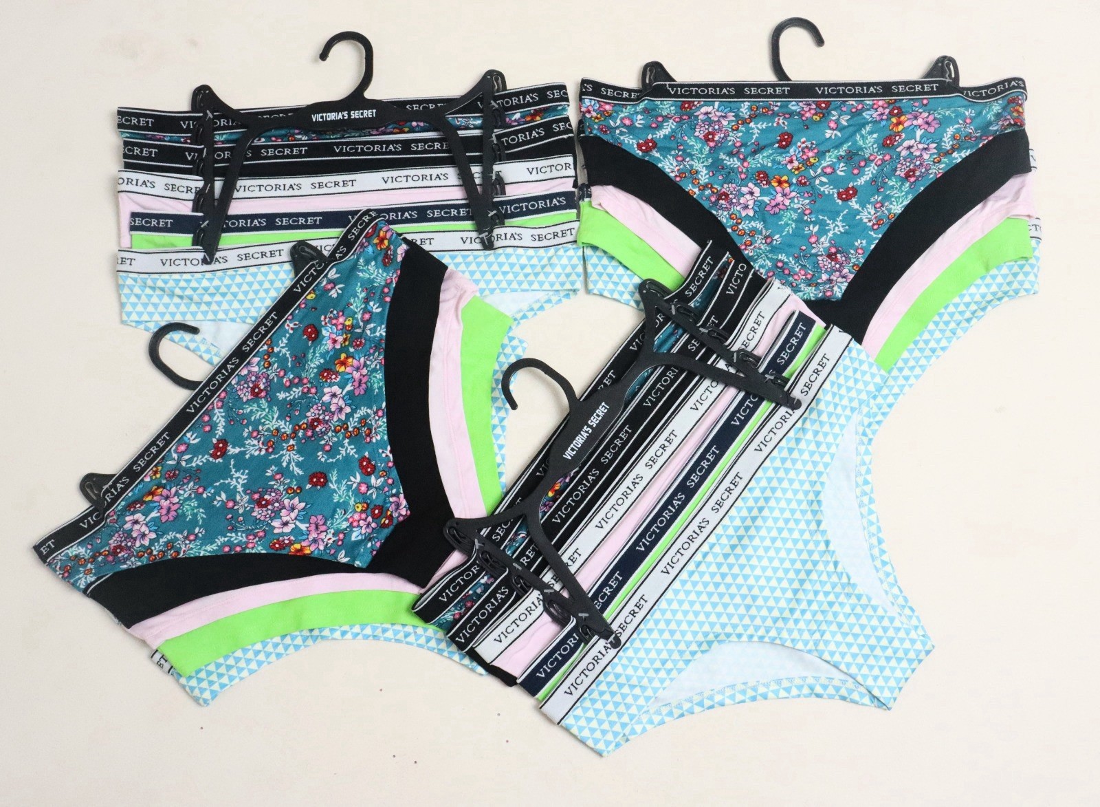 Victoria’s Secret M Multicolor Bikini Panties 5 Pack Floral Geometric Solid