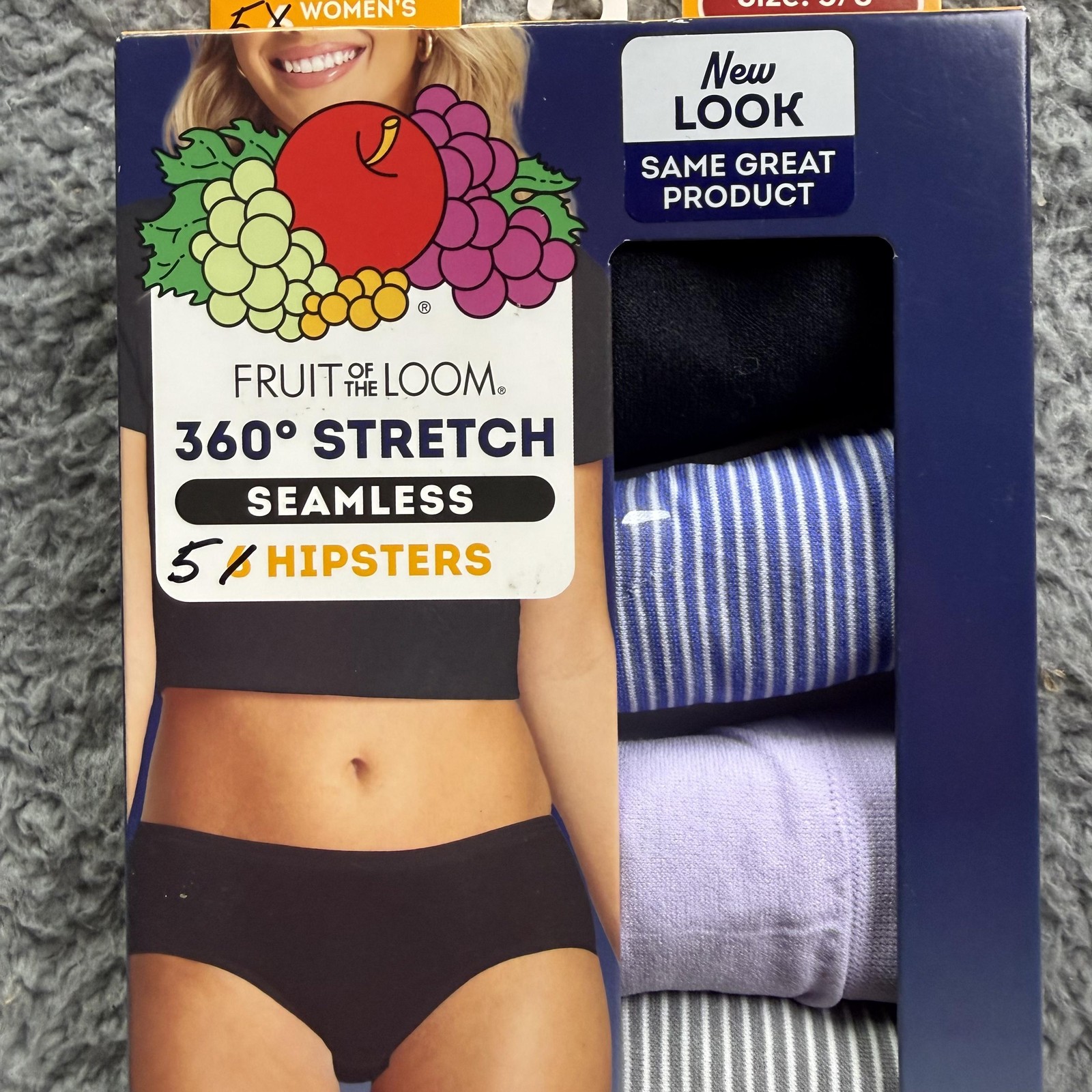 Fruit Of The Loom Panties Womens 5/S Seamless 360 Stretch 5 Hipsters Tagless