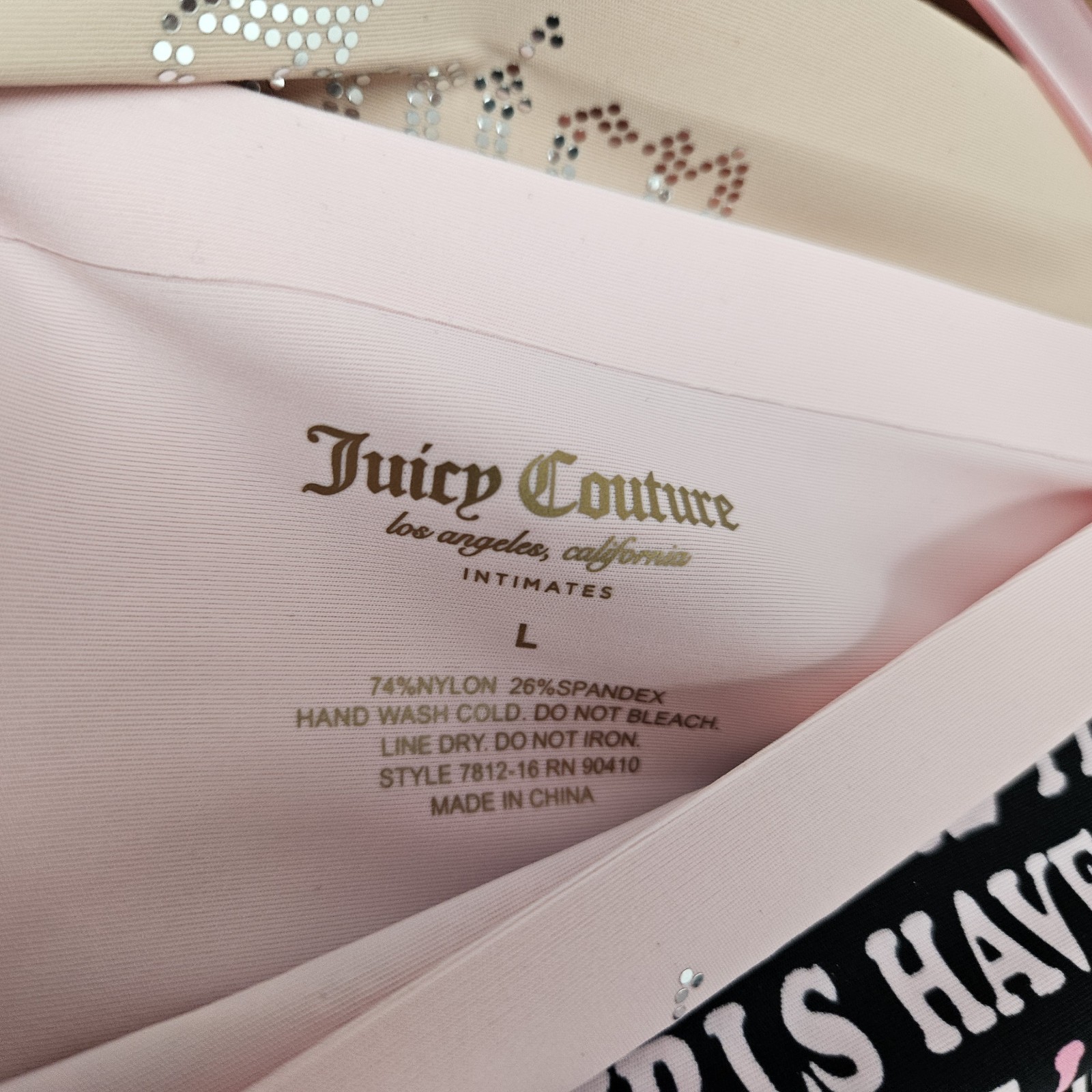 JUICY COUTURE 5 Pack Women Large No Panty Lines Logo Panties Fuchsia Brown Beige