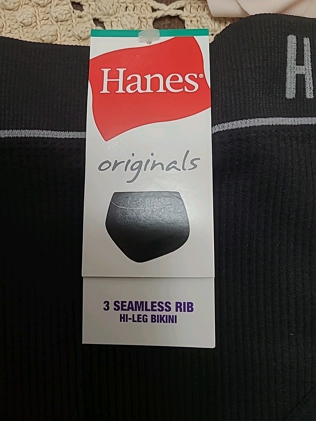 3 Pair HANES LOGO Seamless Rib Hi-Leg Bikini Panties Small NWT