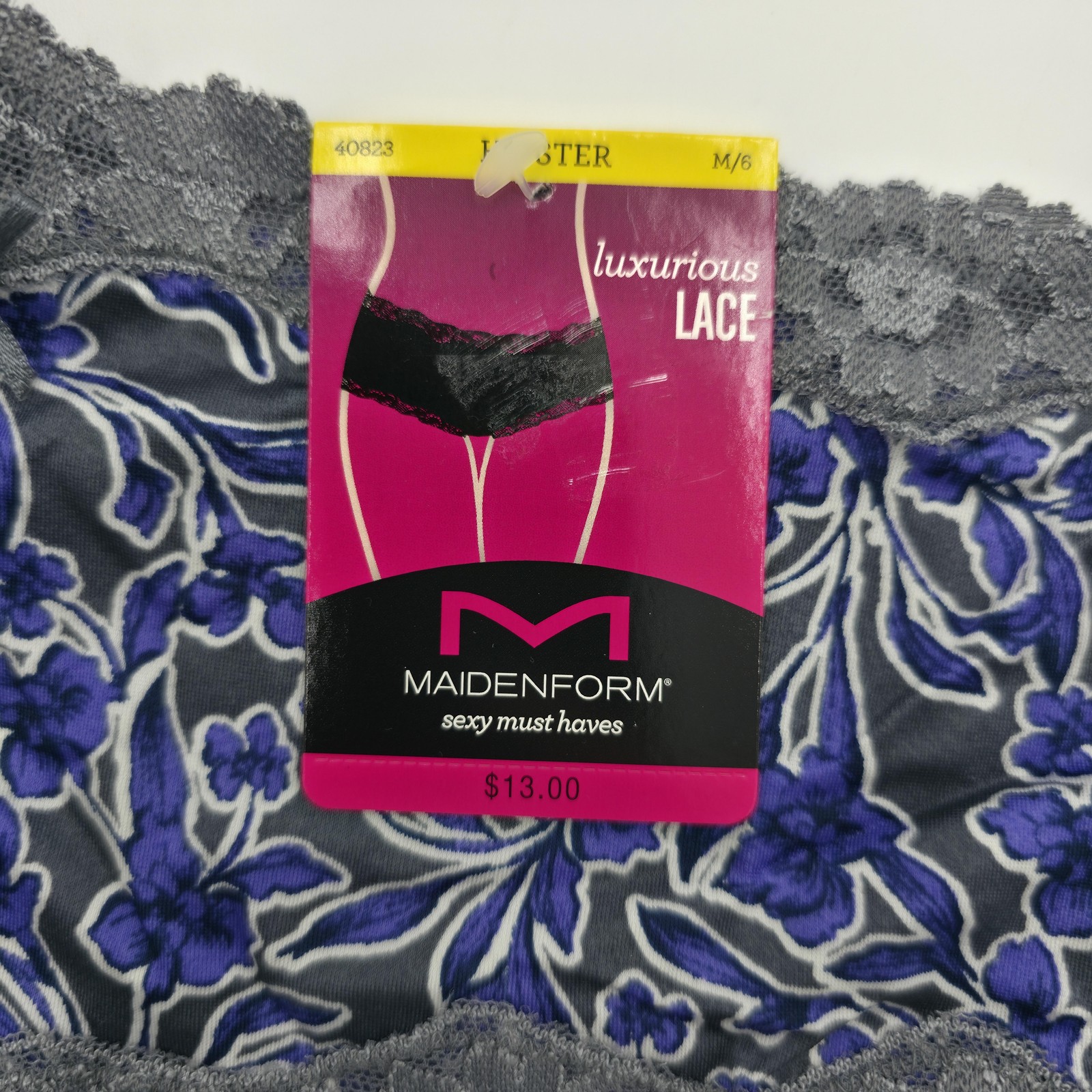 Maidenform Hipster Panties Womens Medium M/6 Lace Pink Nude Gray Floral 2-Pair