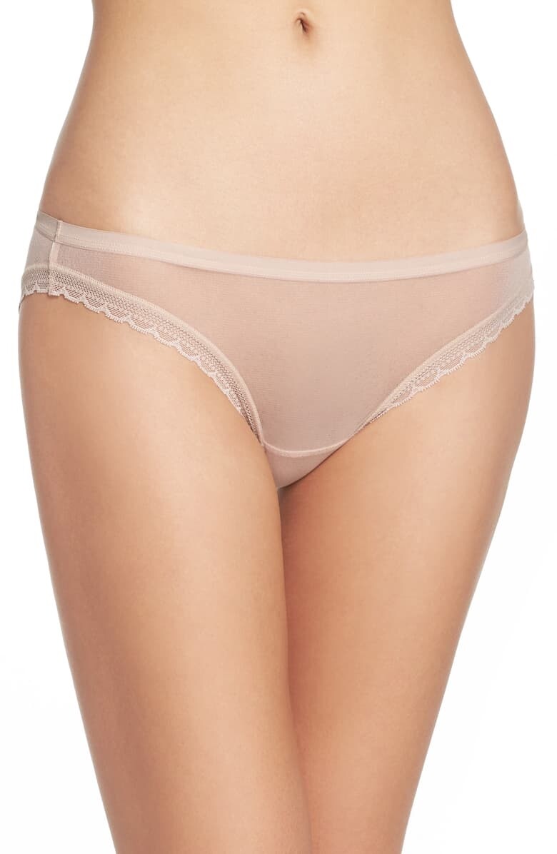 OnGossamer Women’s 237264 Next to Nothing Mesh Low-Rise Bikini Underwear Size L