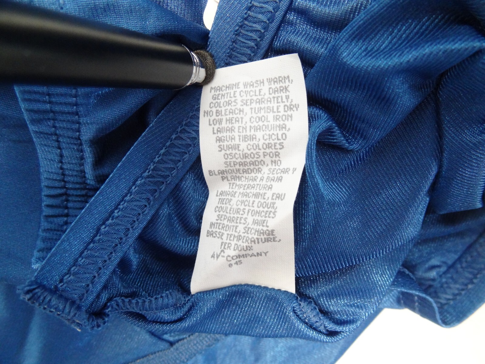 NWT Vanity Fair 8 15712 Hi Waist Nylon Brief Satin Memphis Blue Panty VTG