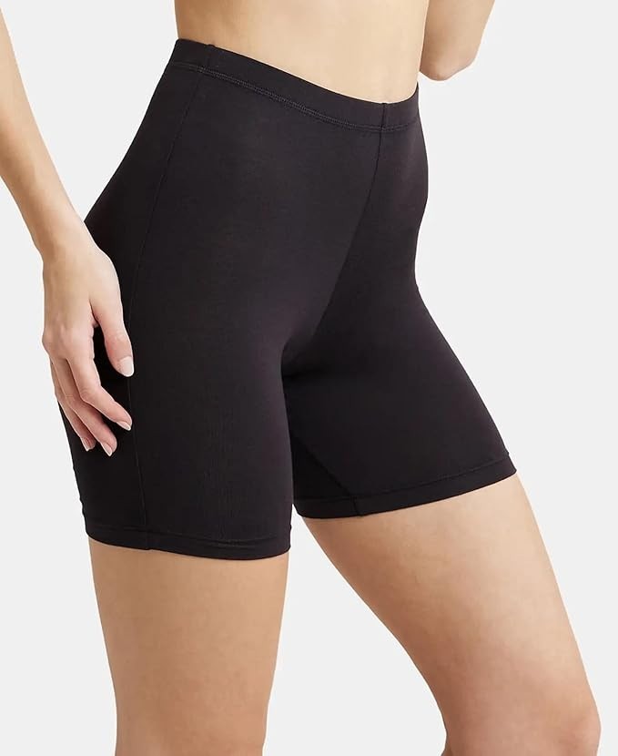 Jockey 1529 Women’s Cotton Elastane Mid Waist Shorties | High Coverage Stretch