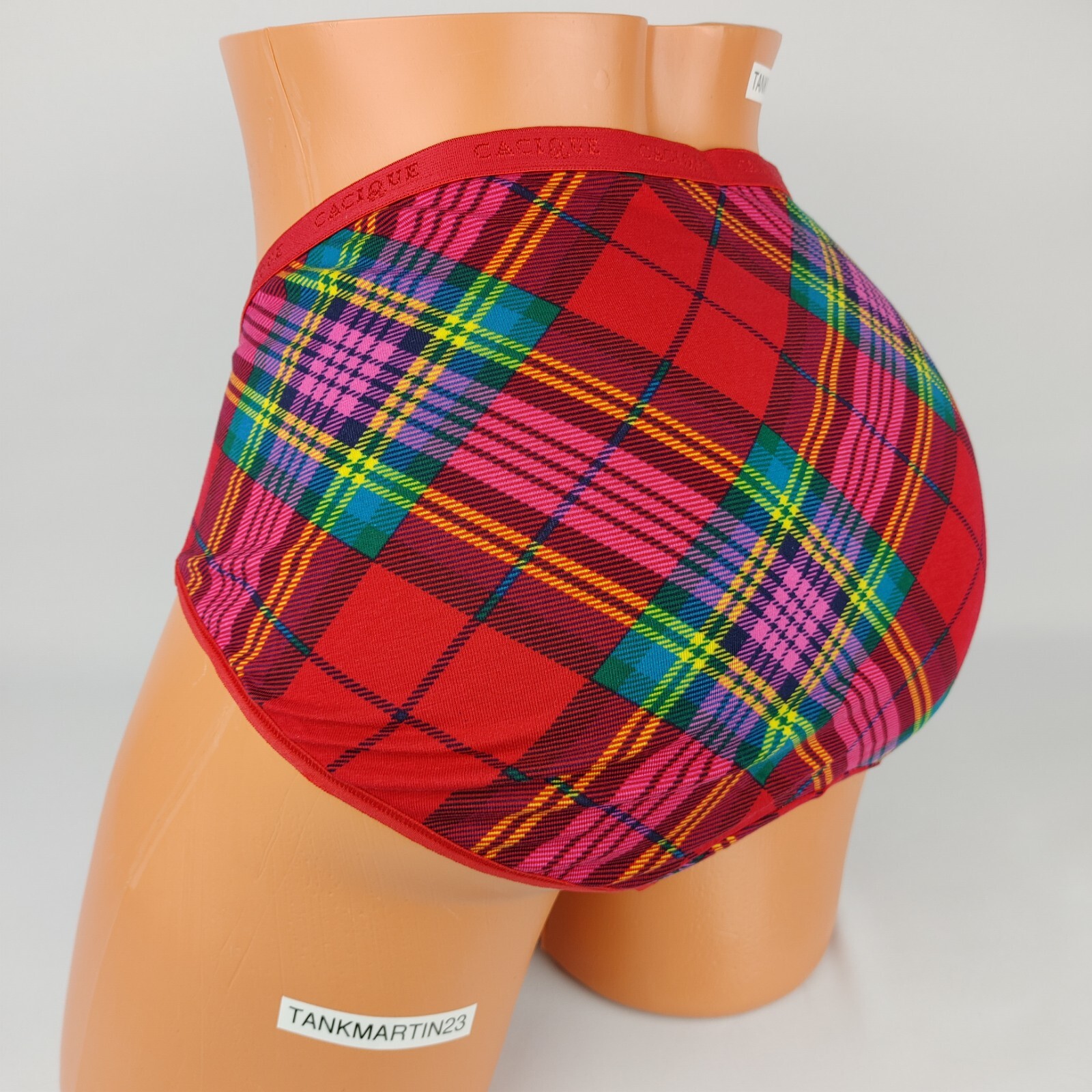 LANE BRYANT CACIQUE COTTON HIPSTER 18/20 PLUS RED PINK YELLOW GREEN PURPLE PLAID