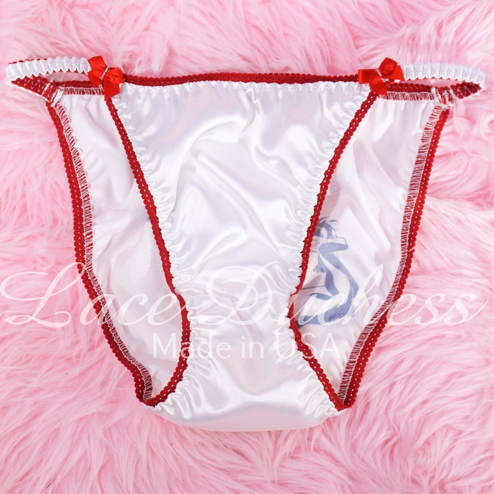 VTG 80s SATIN Valentine’s Day Pepe Skunk Ladies/ MENS string bikini Panties