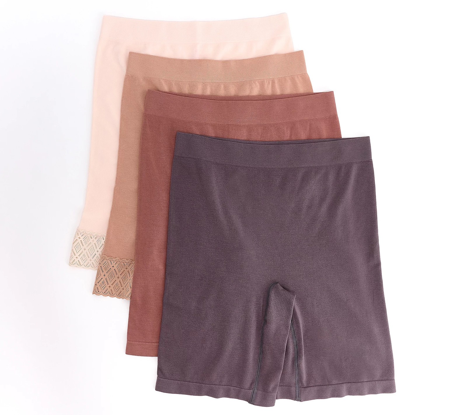Breezies Set of 4 Comfort Breeze Seamless Long Leg Panties Tonal Pack L New
