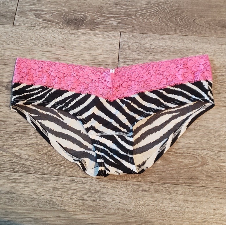 VICTORIAS SECRET VS PINK ZEBRA PANTY SIZE LARGE