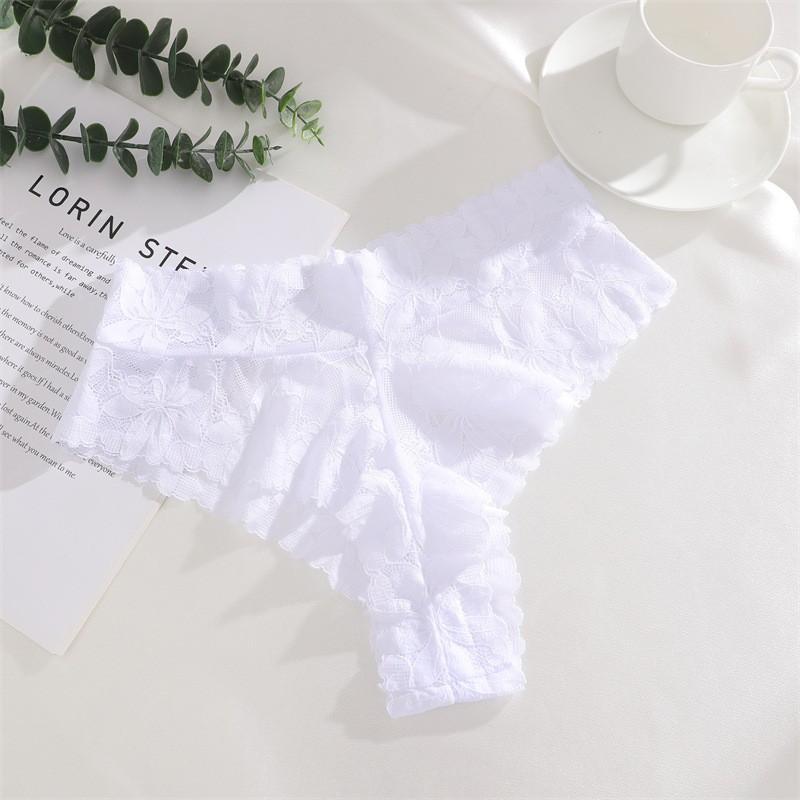 3 Pack Lot Sexy Womens See Through Lace Panties Thongs Briefs High Cut Underwear