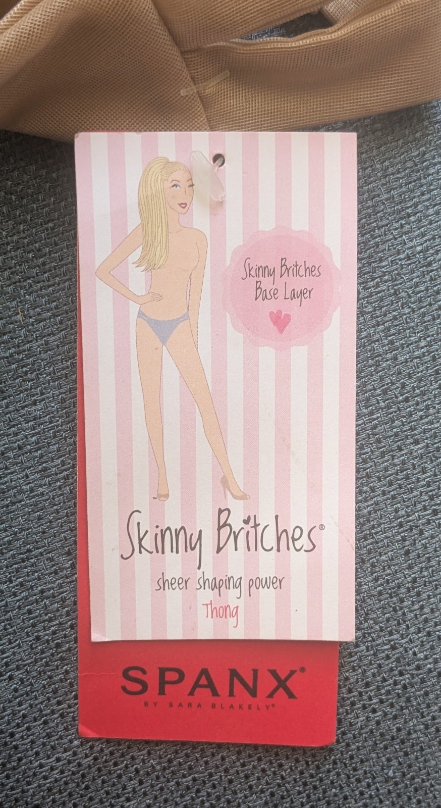 Spanx Skinny Britches Thong Nude Beige L/XL New w/ Tags Double band side
