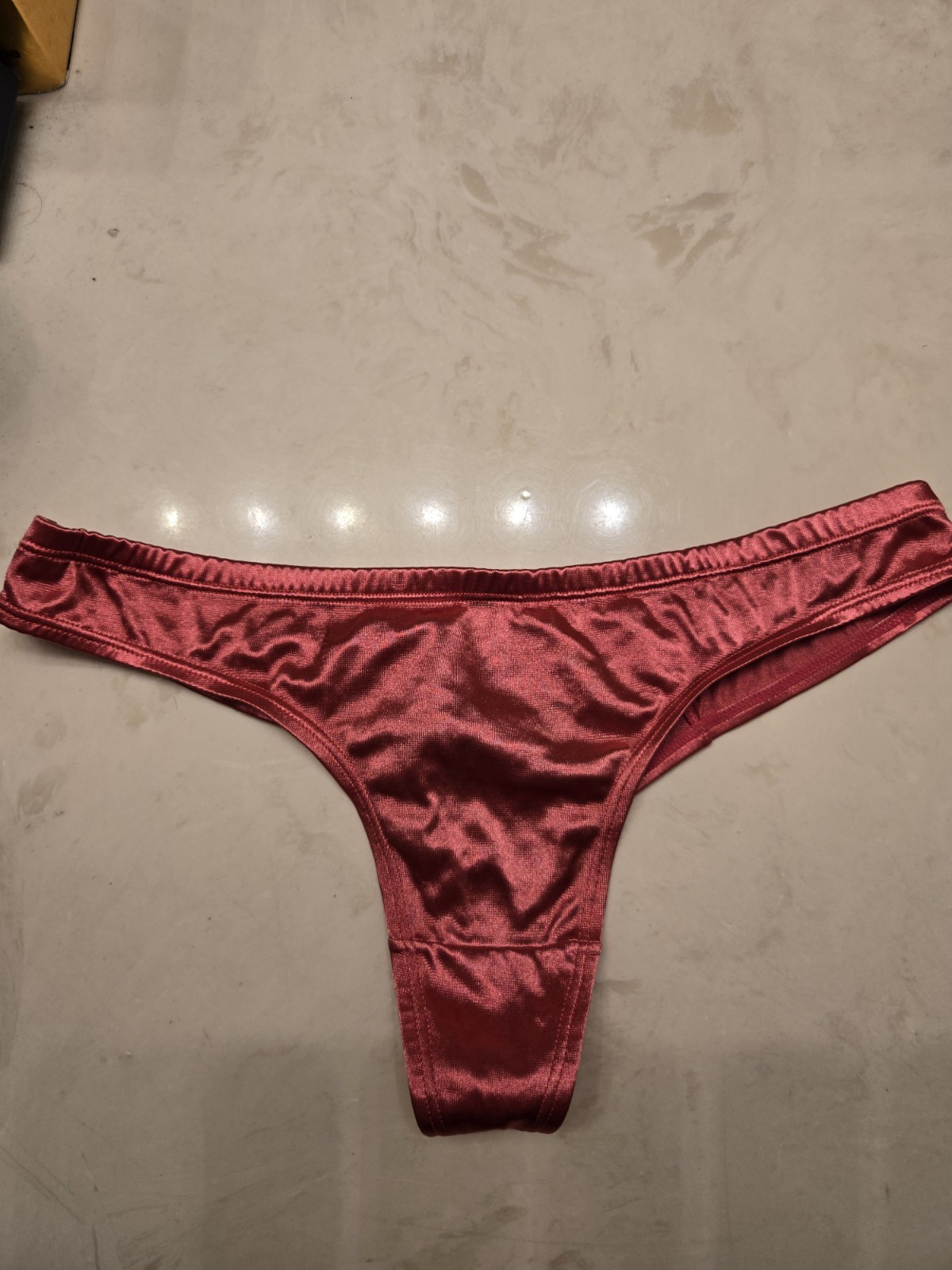 Vintage Unbranded Satin Thong Melon Color Size 6/medium