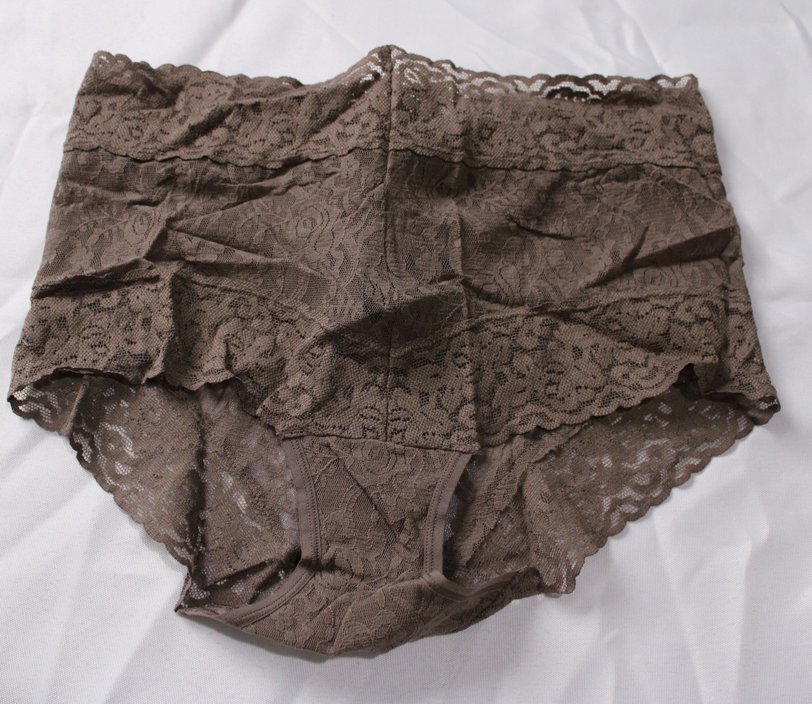 Felina Women’s Signature Stretch Lace Hi-Waisted Boyleg Panty ZG3 Mink Large NWT