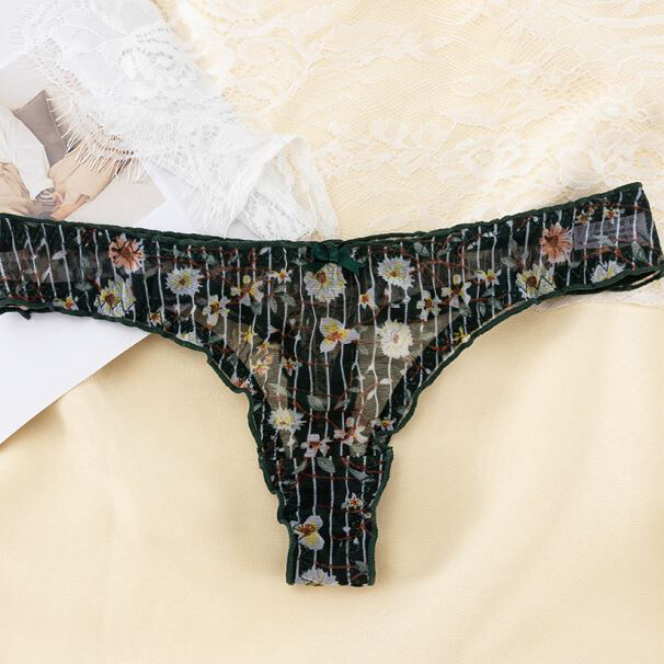 6Packs Lot Sexy Womens Floral Sheer Panties Thong G String Underwear Lingeries