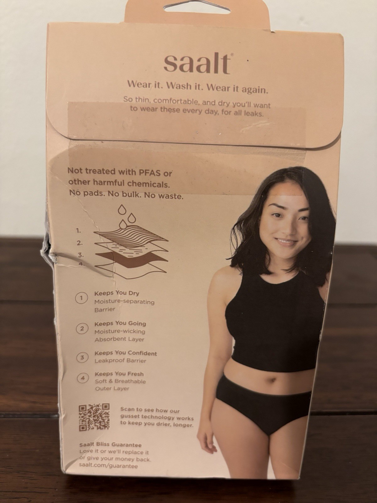 Saalt Wear Comfort Leakproof Underwear Brief Black Medium NIB Heavy Absorbency