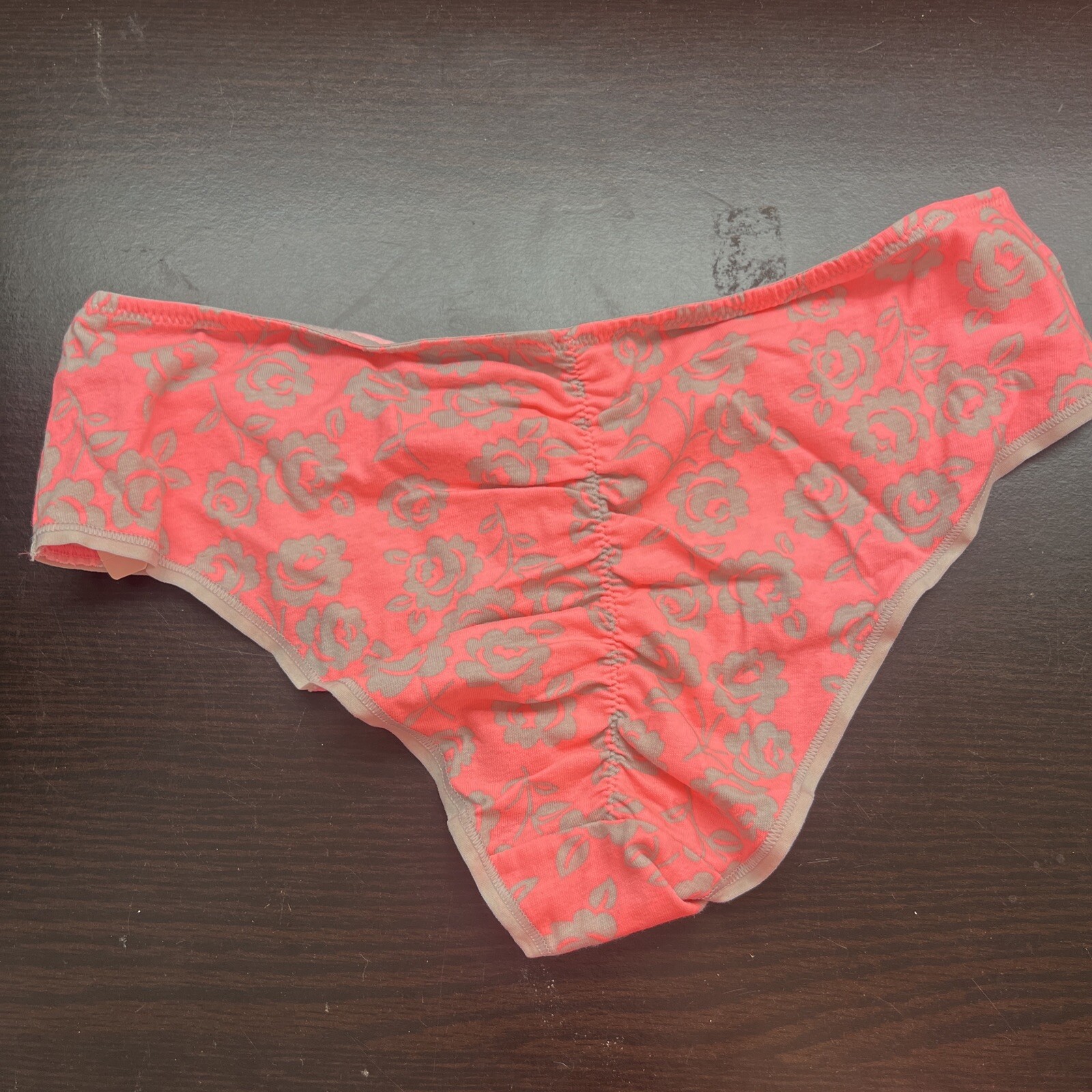 NWT VICTORIA’S SECRET M Cotton RUCHED BACK graphic print HIPHUGGER PANTIES 2015