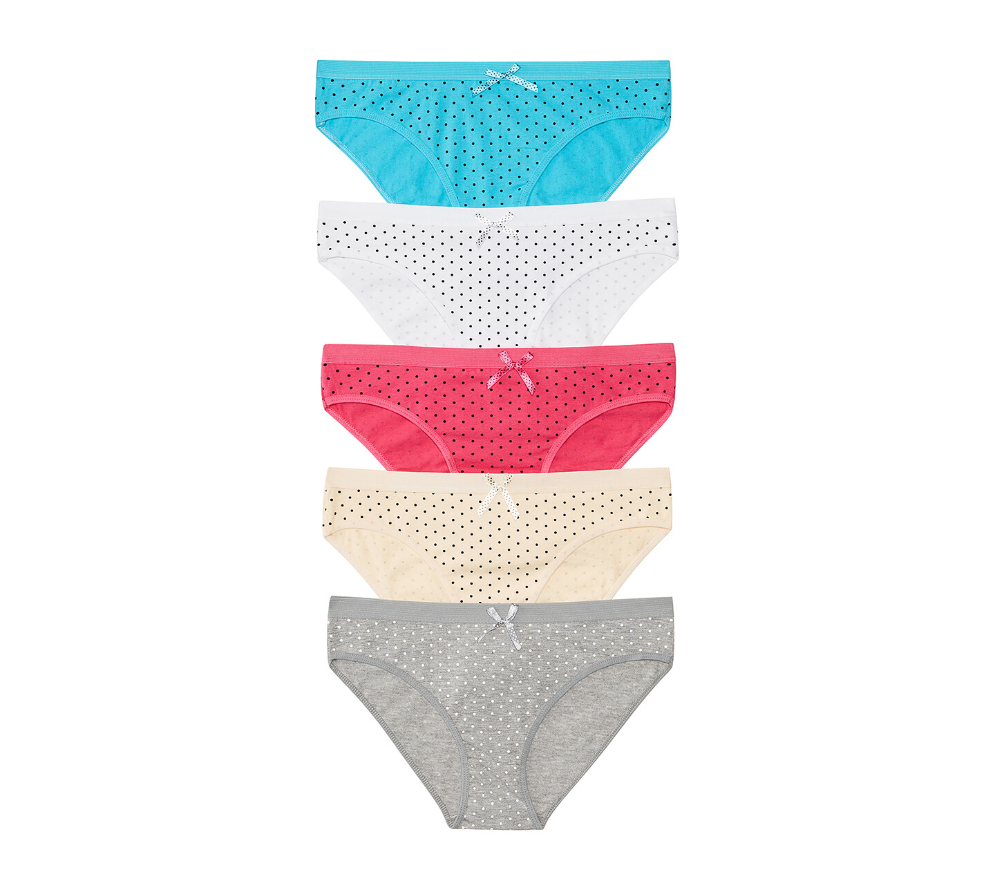 Women Cotton Bikini Panties Lot Multicolor Polka Dot Briefs Pack 5 Size Large