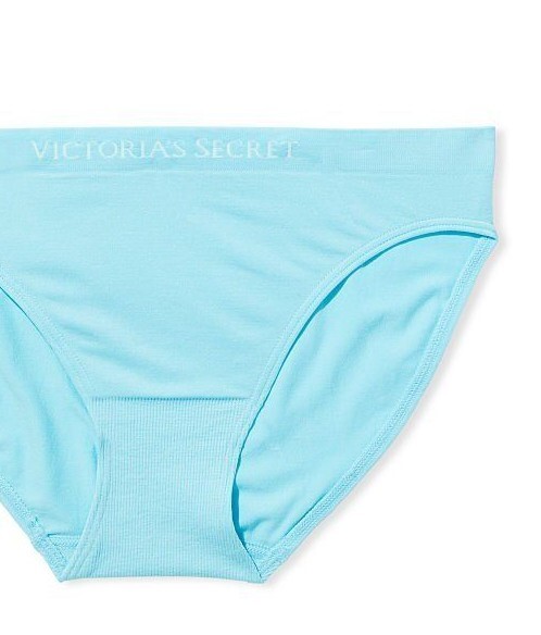 XL Artic Sky Celeste Turquoise Blue LOGO Seamless Victorias Secret Bikini Pantie