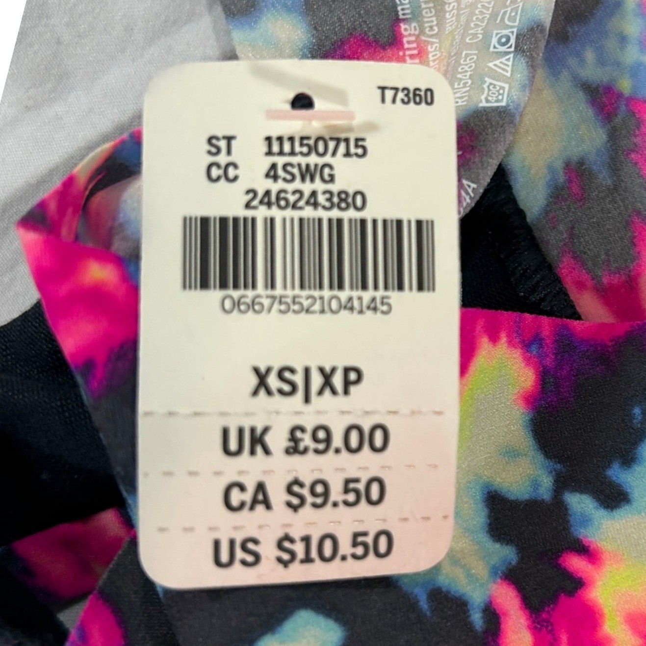 PINK Victoria’s Secret Tie Dye Seamless Thong Panty XS Multicolor Neon
