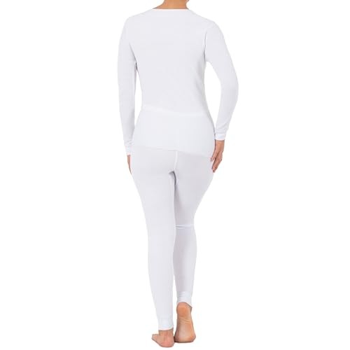 Women’s Micro Waffle Premium Thermal Set Medium White