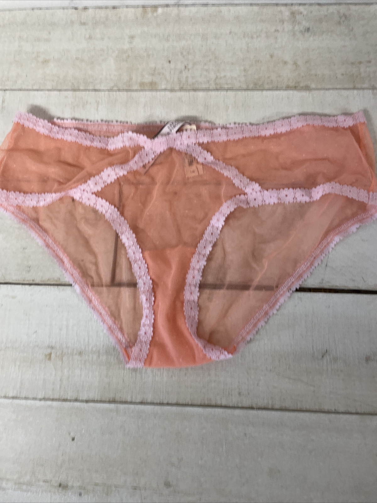 Victoria Secrets High Hugger Hipster Floral Lace Pink & Orange Size L Fast Ship
