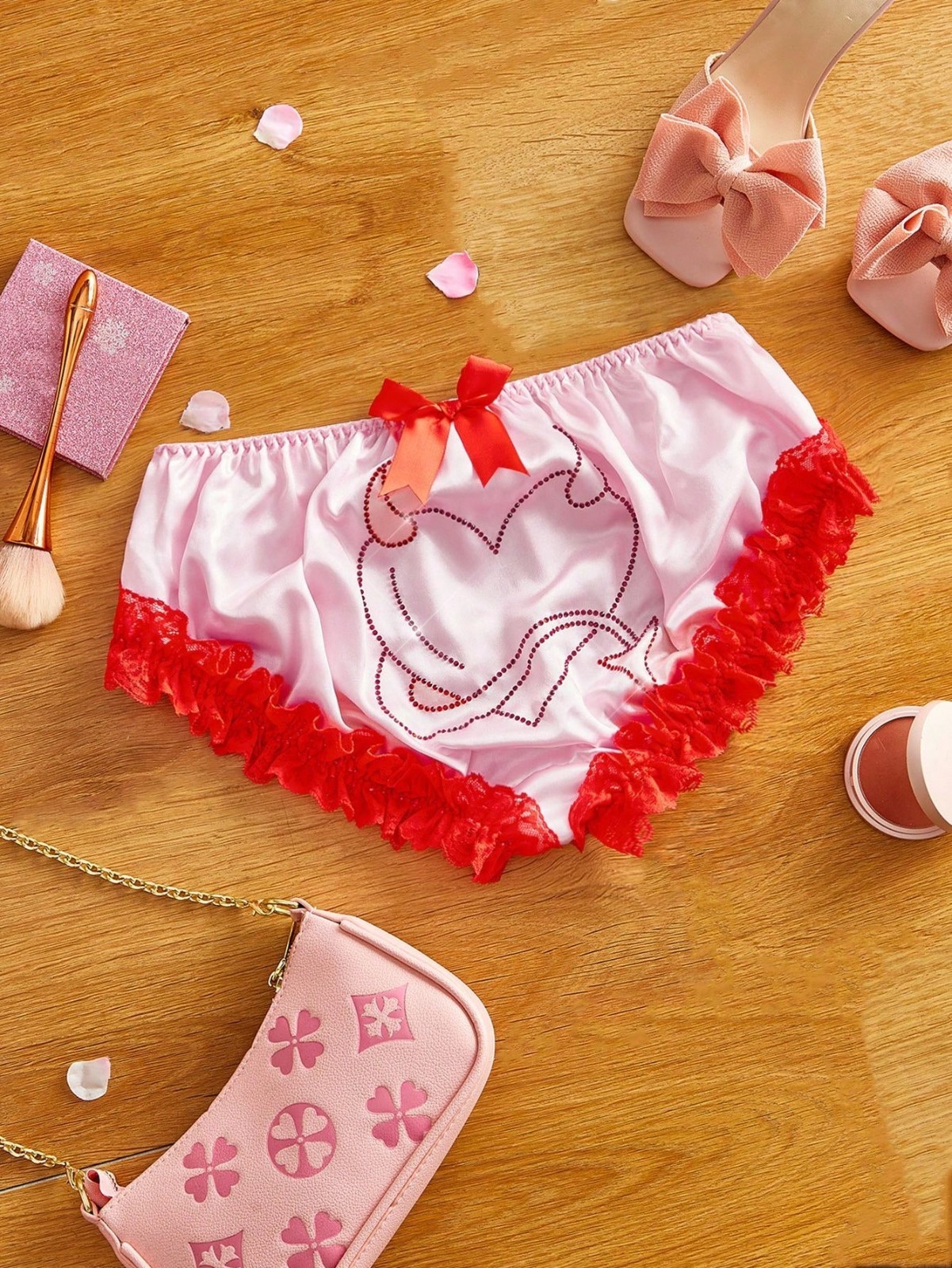 XL Frilly Lingerie Panties Crossdresser Kawaii Satin Bow Comfy Women