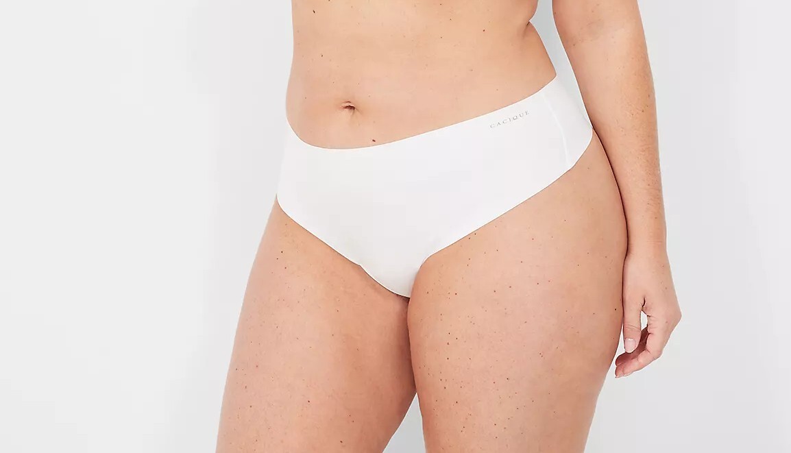 Cacique~New With Tags~White Invisible Edge Thong~Size 14-16 (XL)
