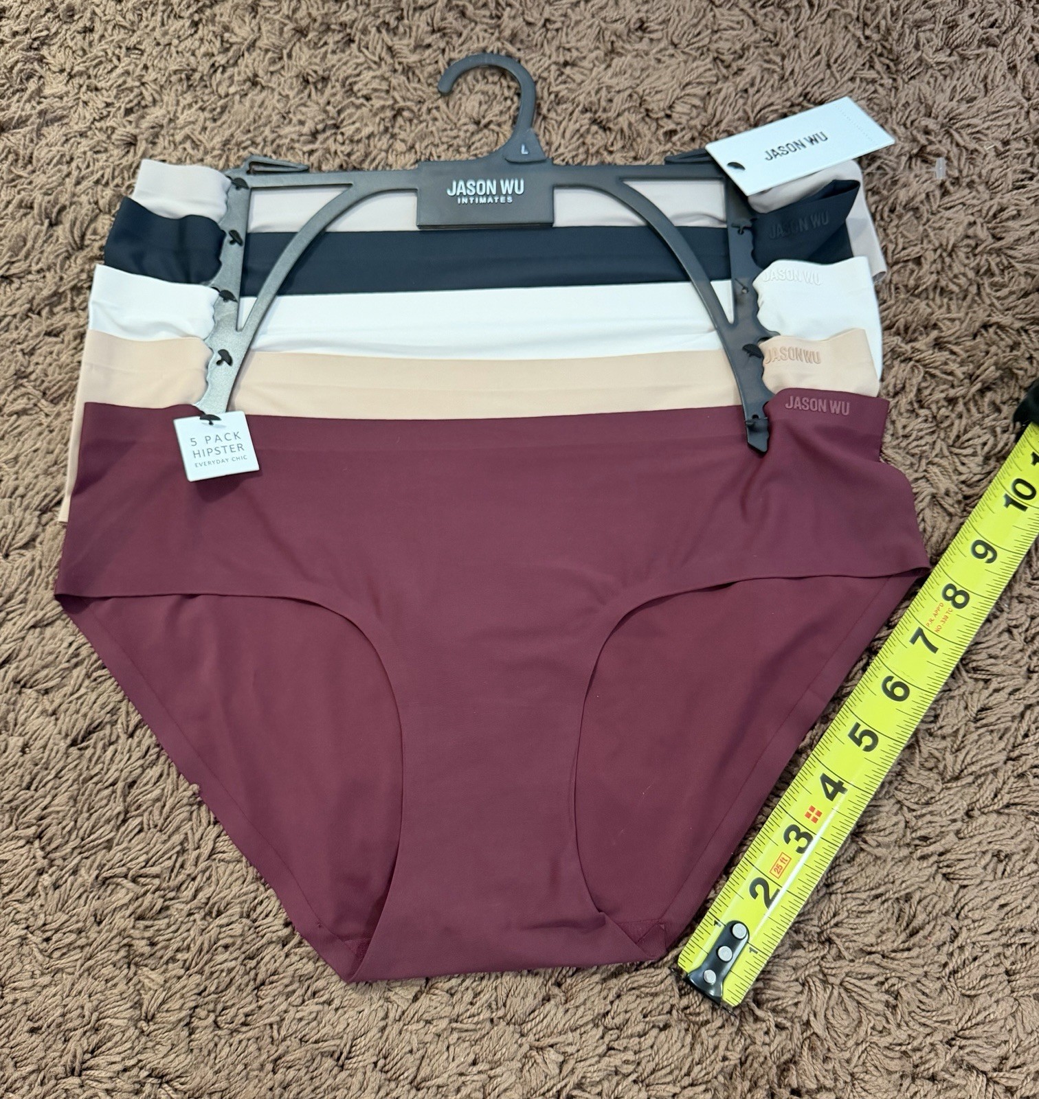 NWT Jason Wu Women’s 5-Pack Hipster Designer Panties Large Chic Comfy Multicolor
