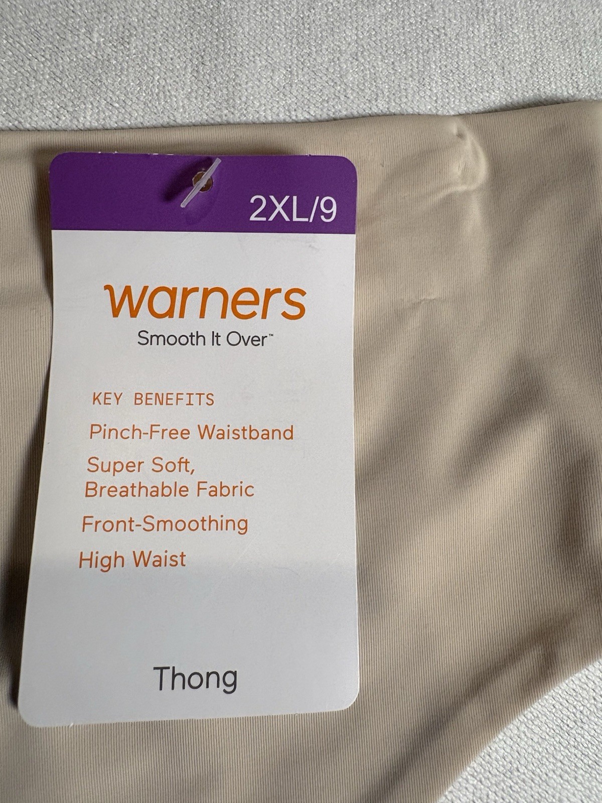 NEW Warners Thong Smooth It Over High Waist Thong 2 Pack Panty Thong Size 2xlarg