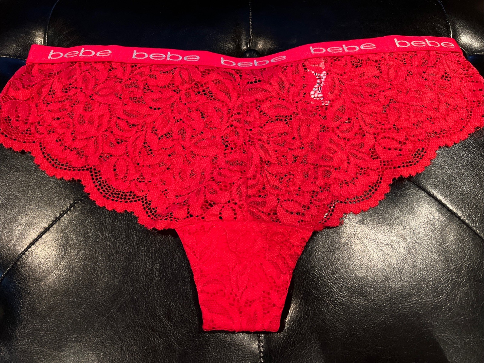 BEBE Cheeky Red Lace Panties 3x (see description)