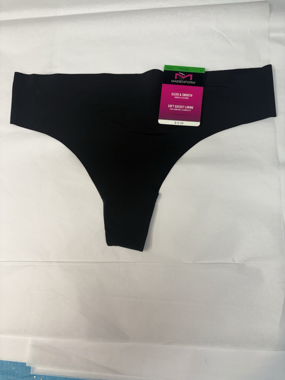 Maidenform Thong Sleek & Smooth Soft Gusset Lining Women’s Large L/7 NWT