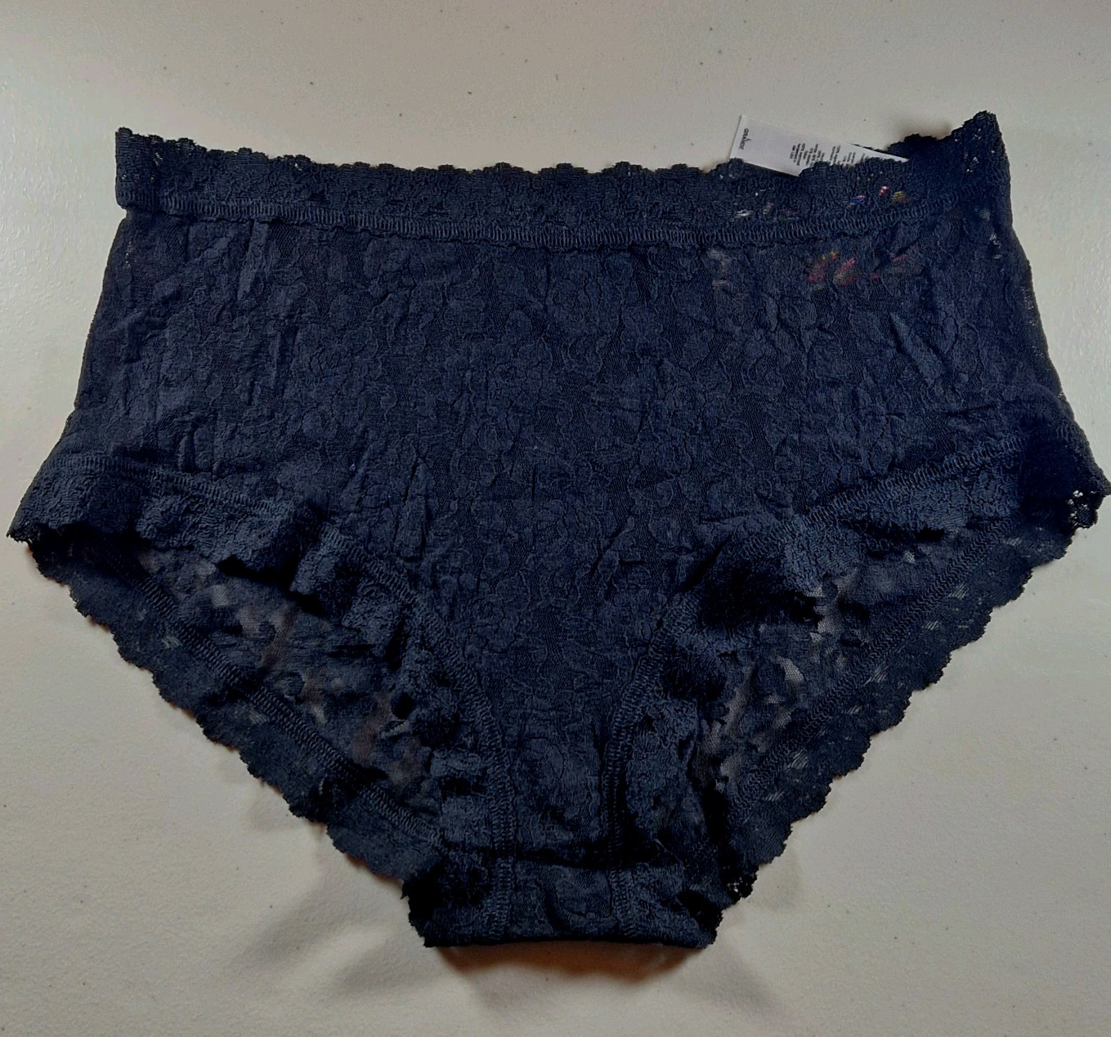 Hanky Panky Signature Lace High Rise Floral Boy Short M fits UK 12 NEW Black