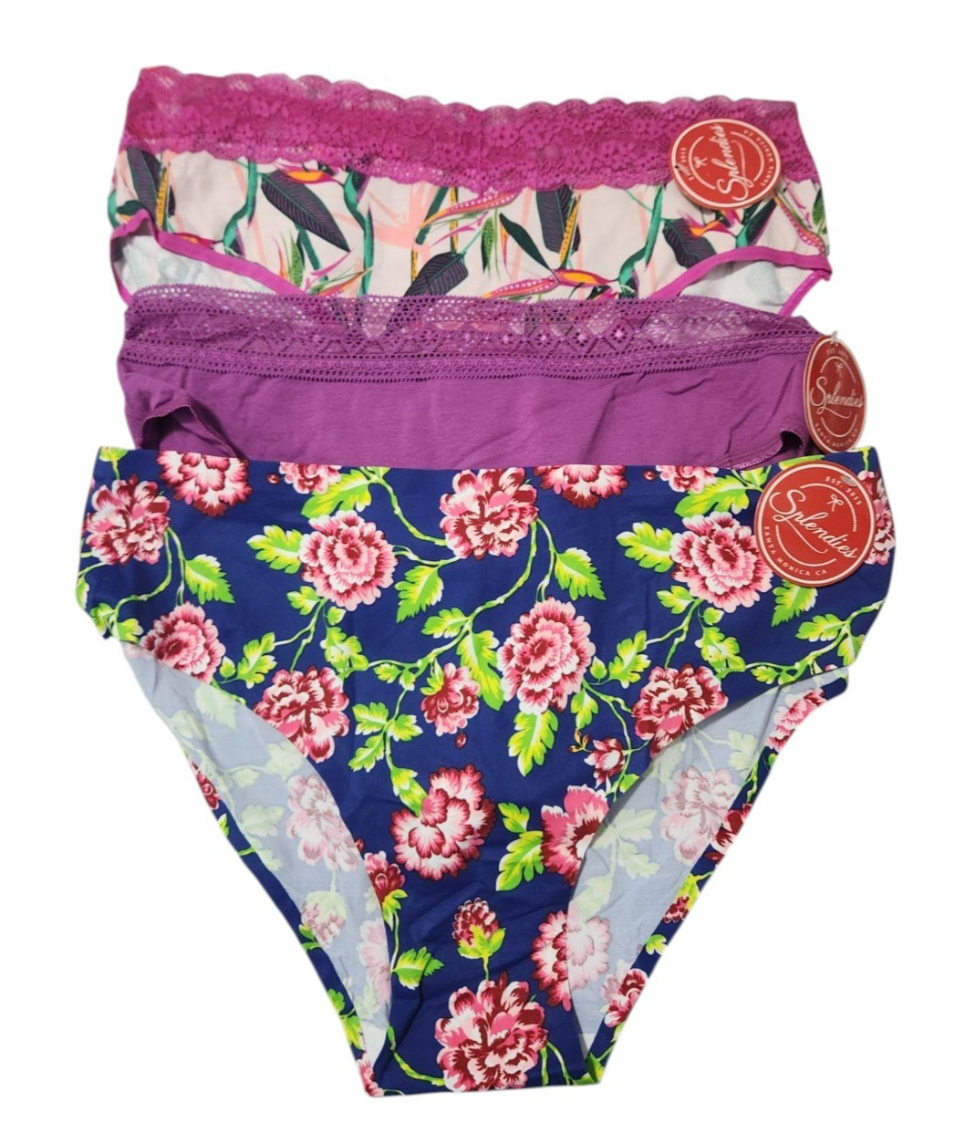 Splendies Womens 1X 3-Pack Bikini Underwear Panty Variety Apresuni
