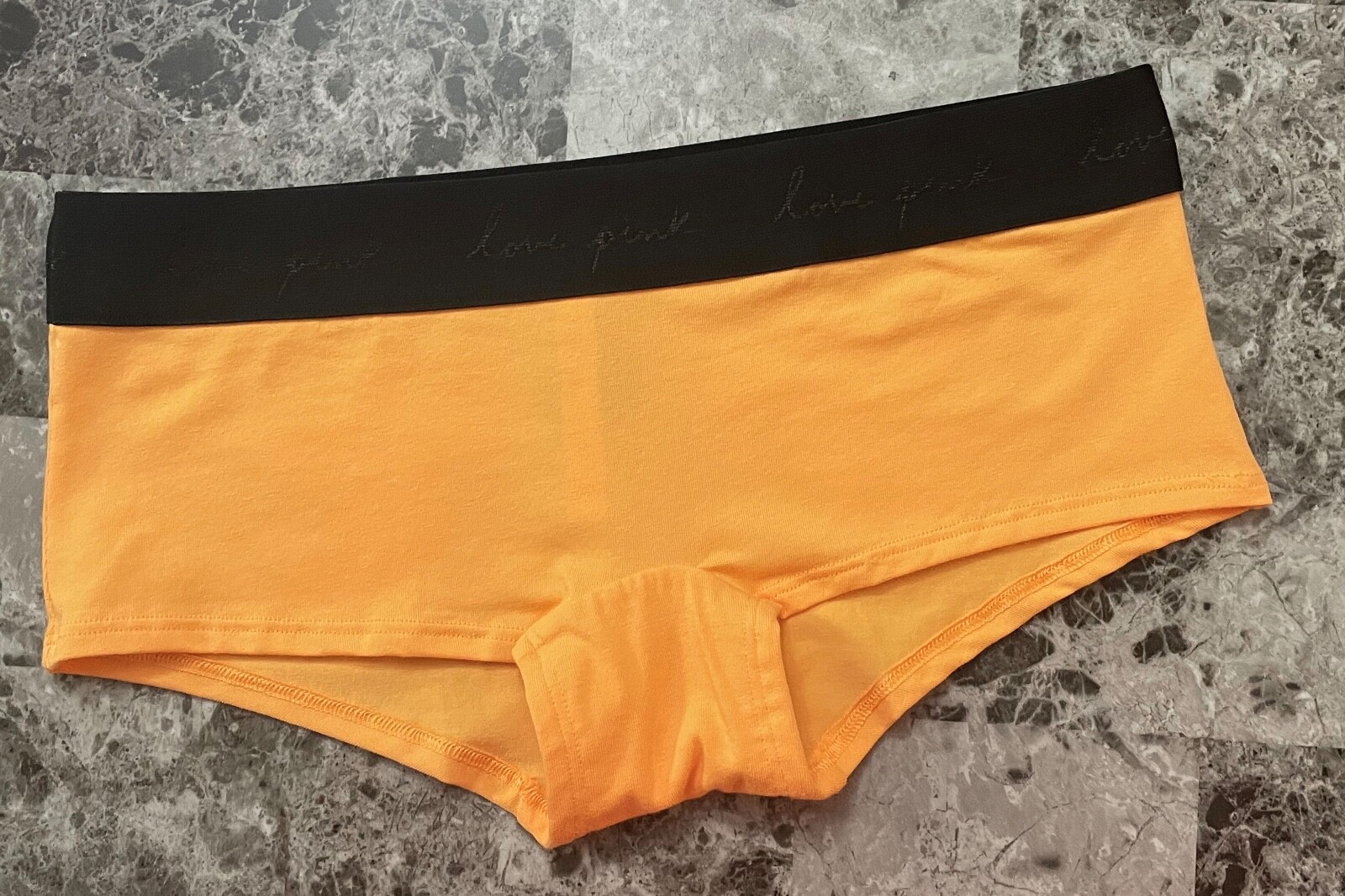 NWT VICTORIA’S SECRET PINK ORANGE WHITE GHOST HALLOWEEN BOYSHORT SHORTIE PANTIES