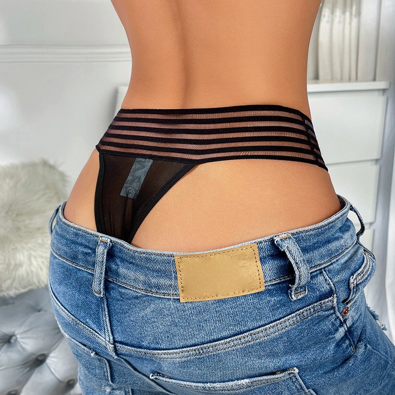 5 Pack Lot Sexy Womens See Through Sheer Panties Thong Brief Underwear Lingerie