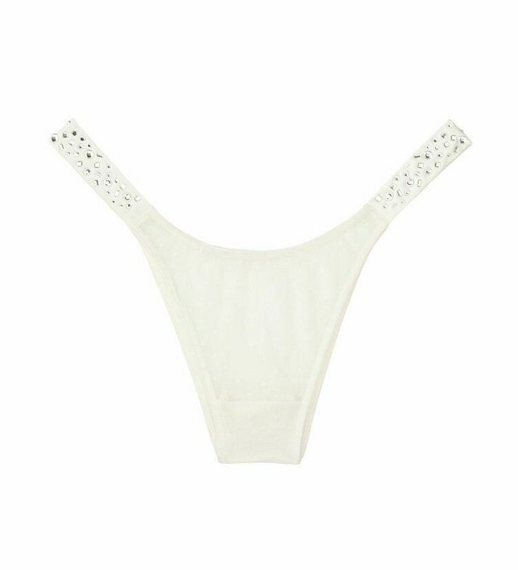 Victorias Secret LUXE Lingerie BRAZILIAN Panty SHINE Bling Cheeky NWT Rhinestone