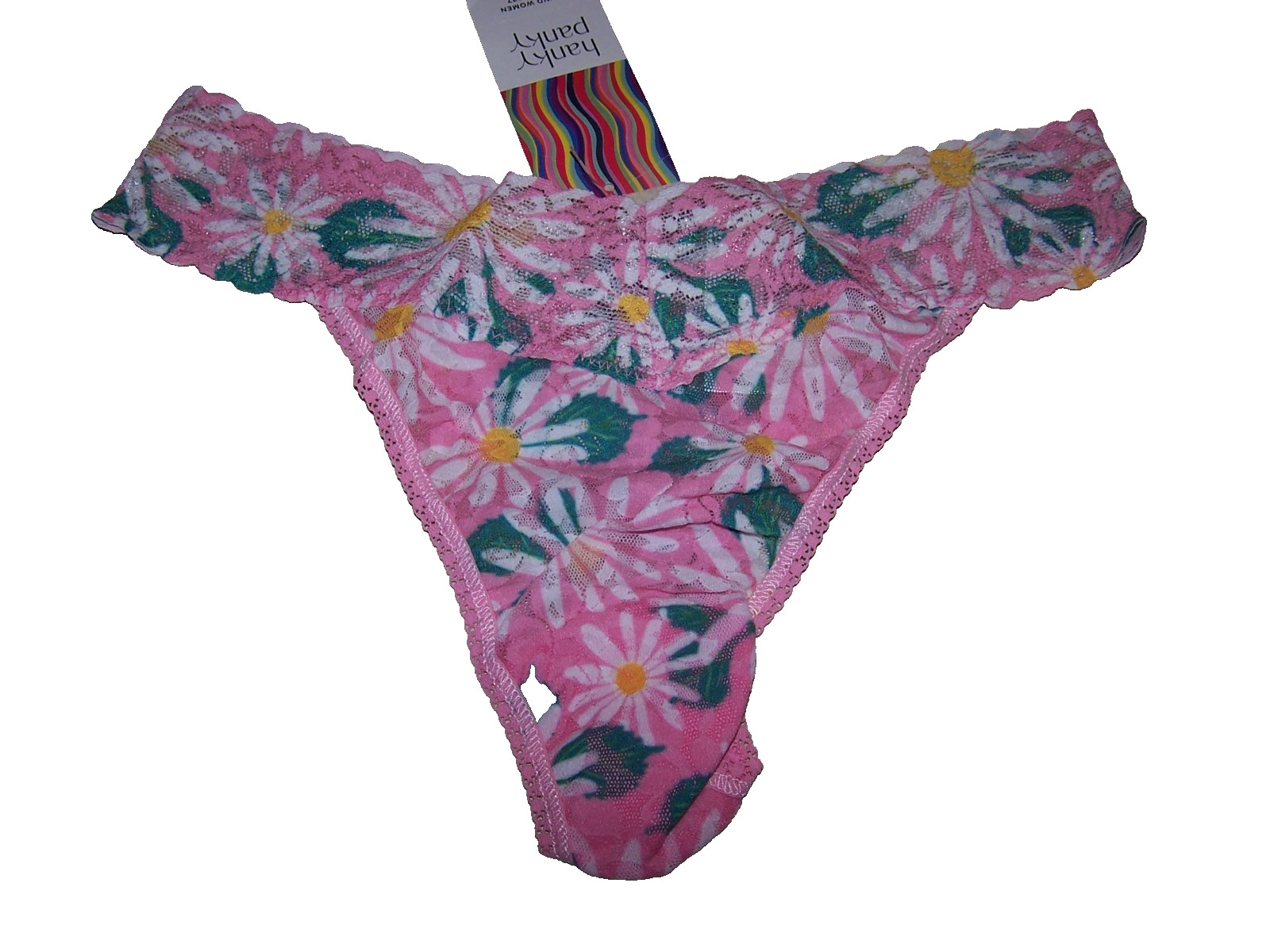 HANKY PANKY SIGNATURE LACE ORIGINAL PRINTED THONG HELLO SPRING ONE SIZE NWT