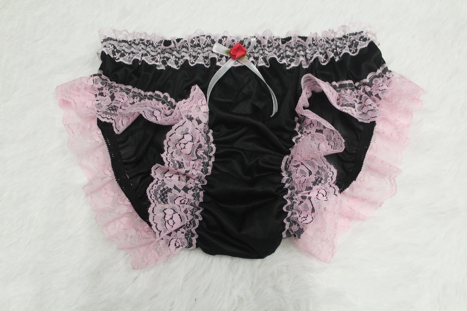 #A382 3XL/ElasticW.25-44″ VtgStyle Black Nylon Bikini Panties Knickers Underwear