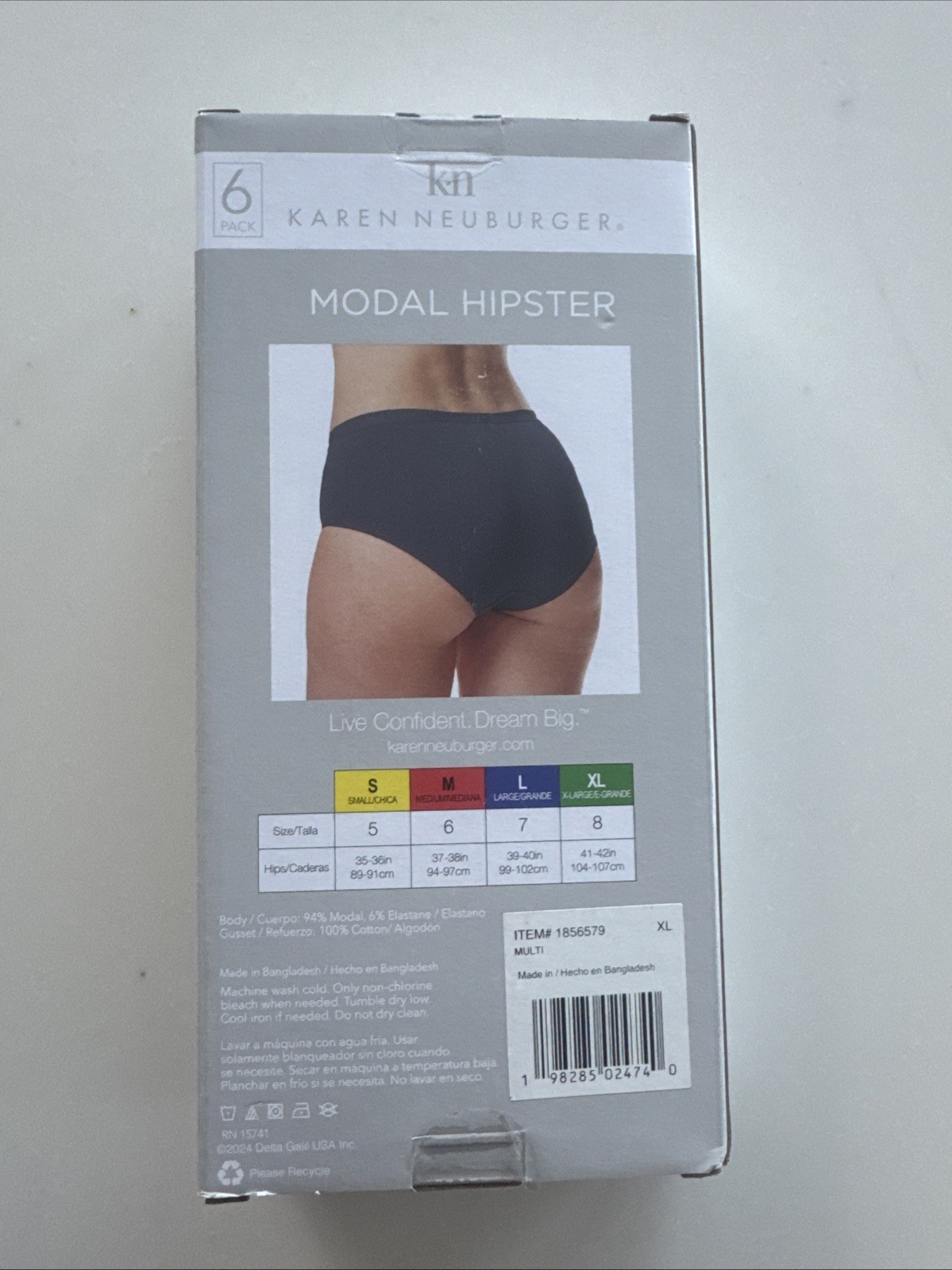 Karen Neuburger Women’s 6-Pack Modal Hipster, Multicolor, Size XL