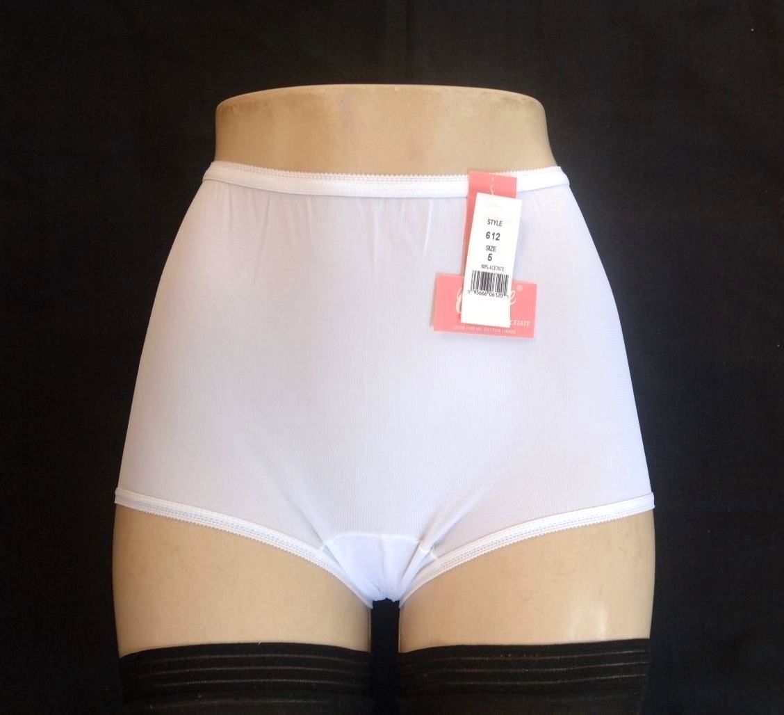 CAROLE Retro Vintage Collection 100% Acetate White Brief & Gusset Size 10/3XL