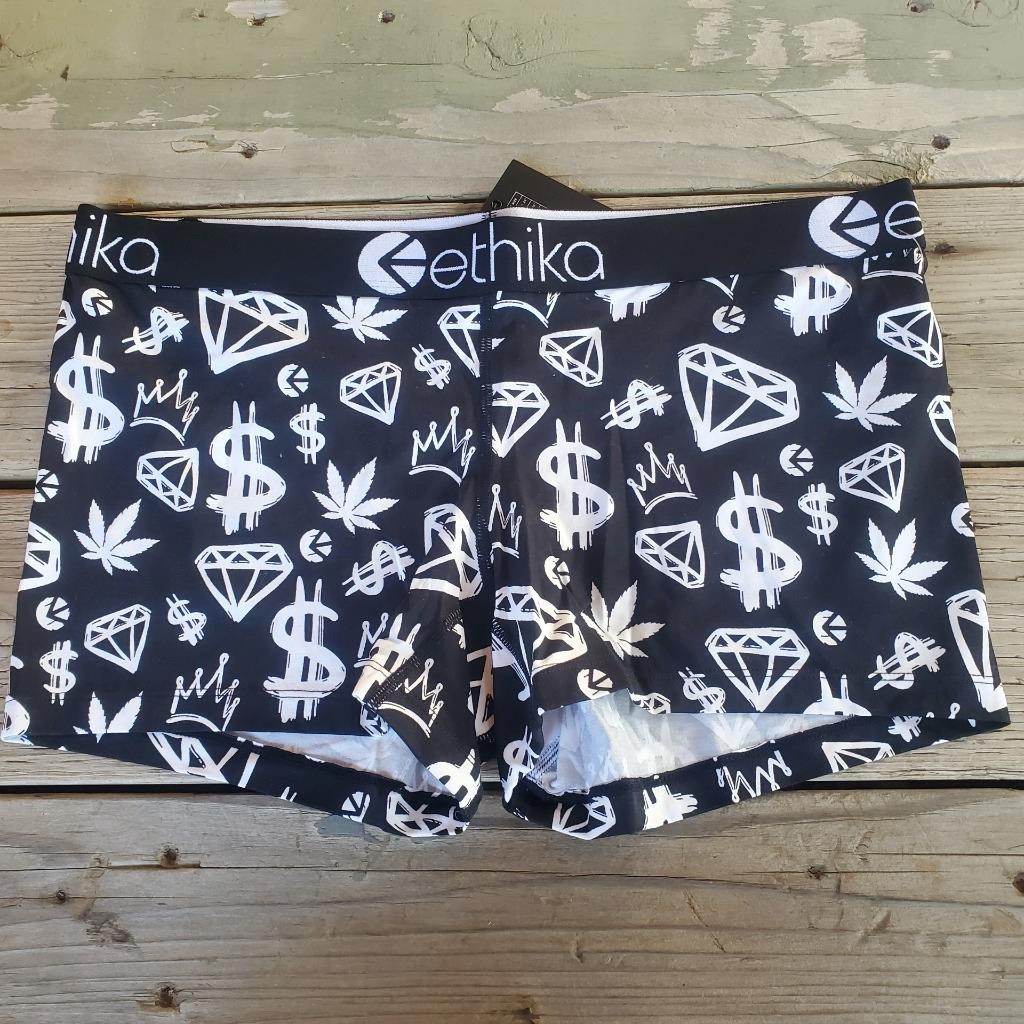 Ethika Women’s XL Black White Boxer The Staple Underwear