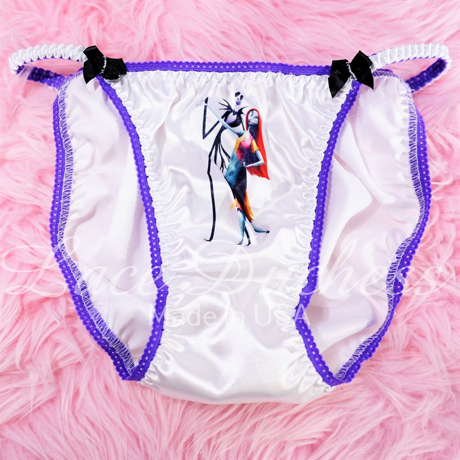 SATIN sissy Halloween Panties Jack & Sally Dancing Ladies/MENS string bikini 5-8