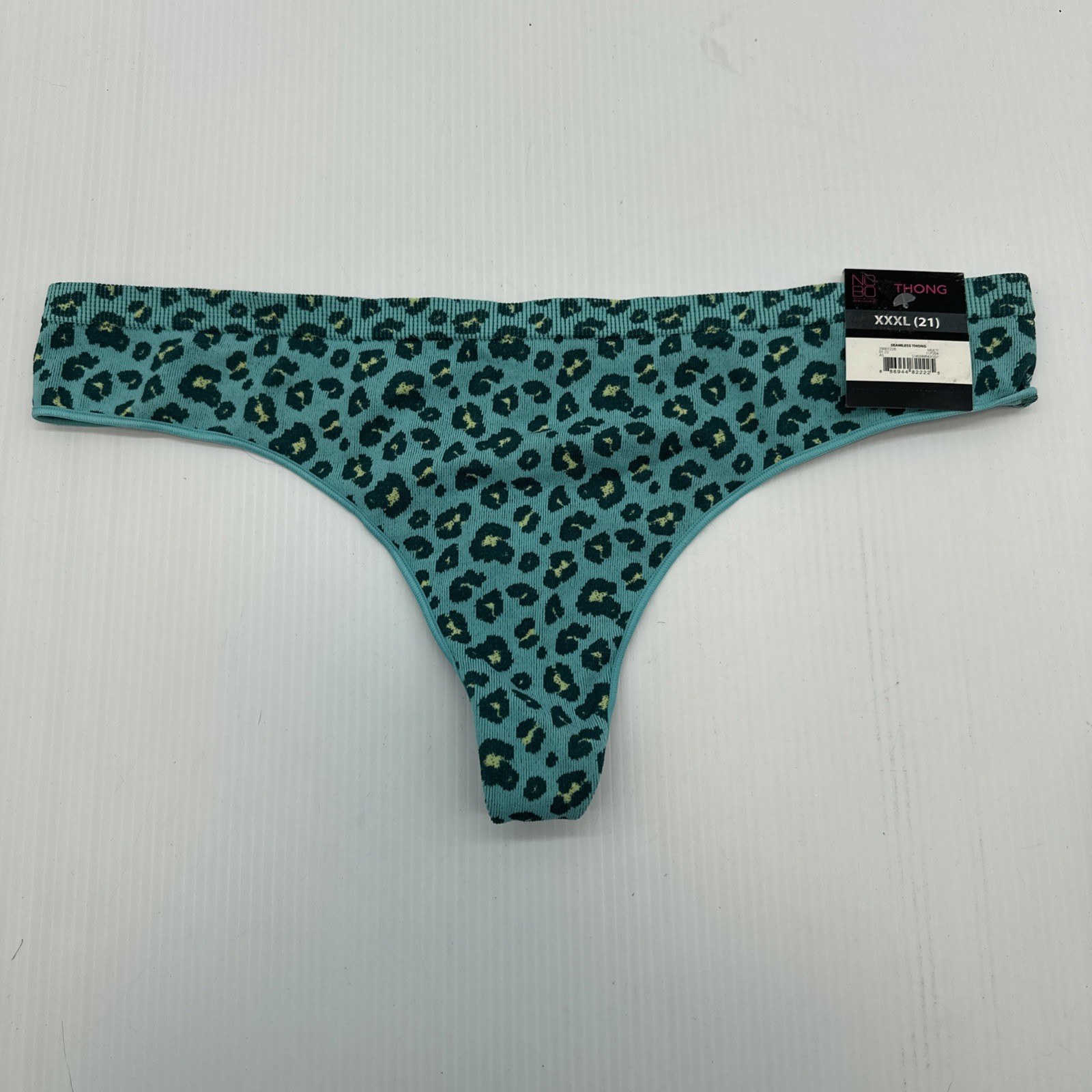 No Boundaries NOBO XXXL (21) Thong Panties Set of 3 Teal Cheetah,Black,Green {54