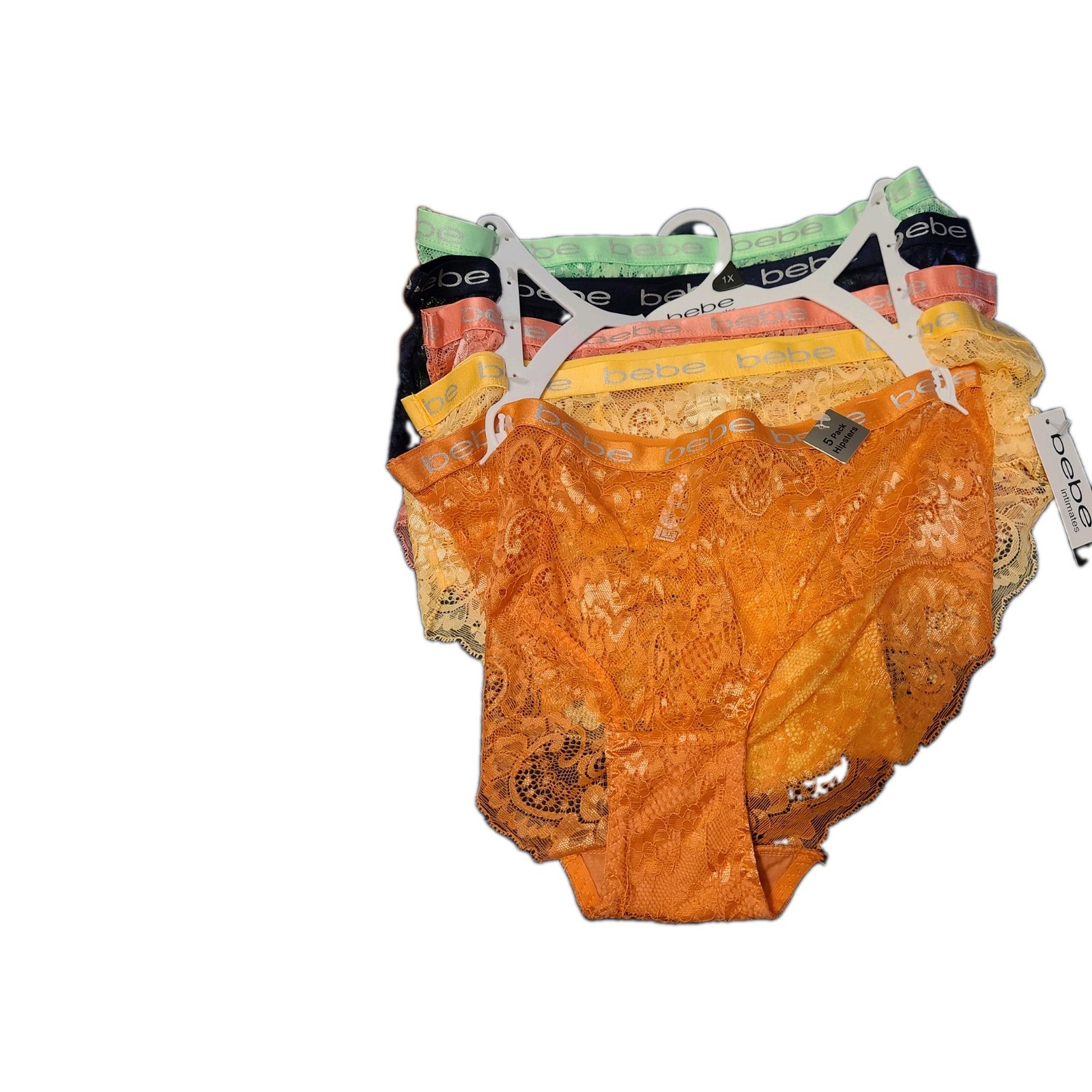 New Bebe 1x Lace 5 Pack Hipster Underwear
