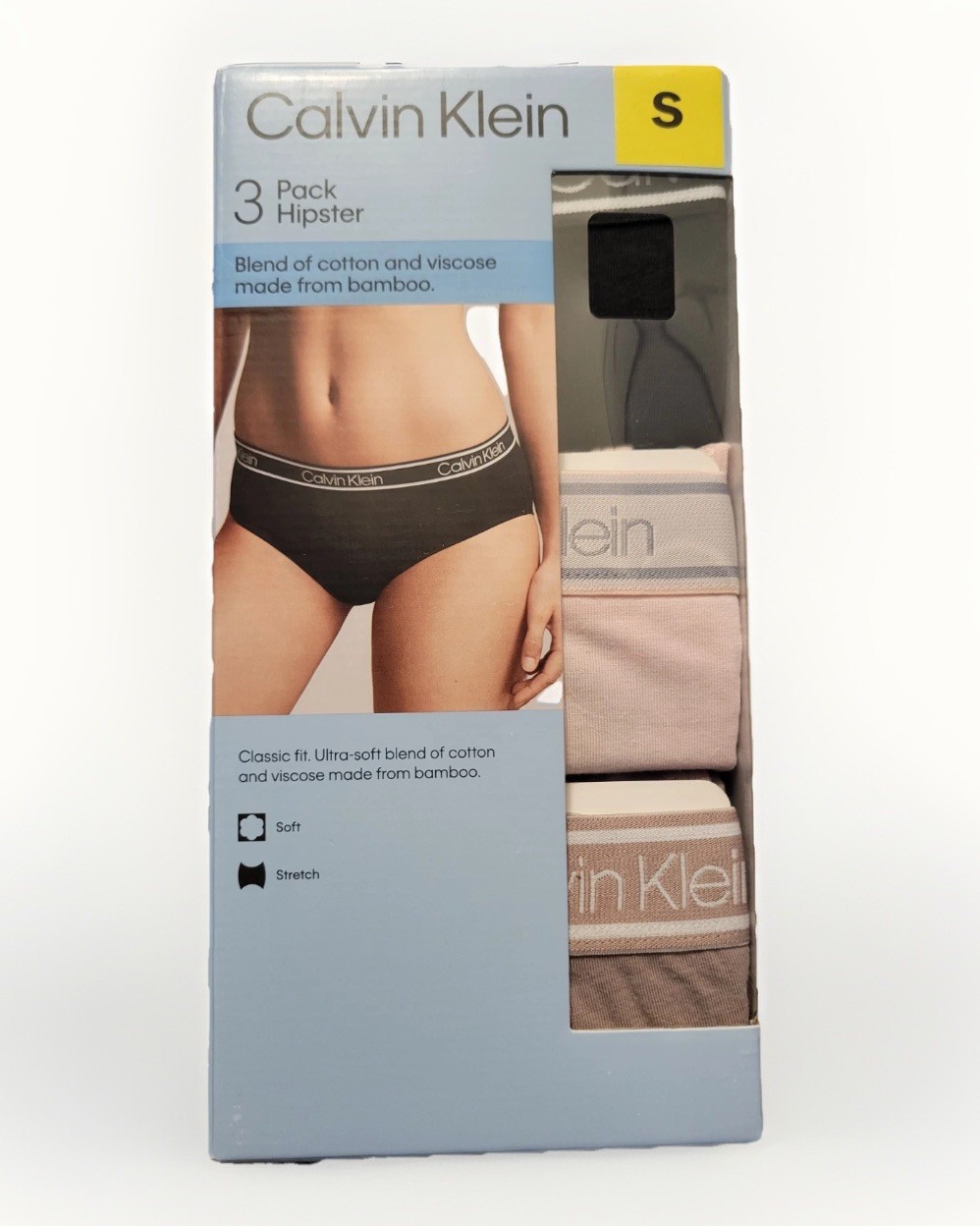 Calvin Klein Womens 3 Pack Stretch Hipster Size Small NEW