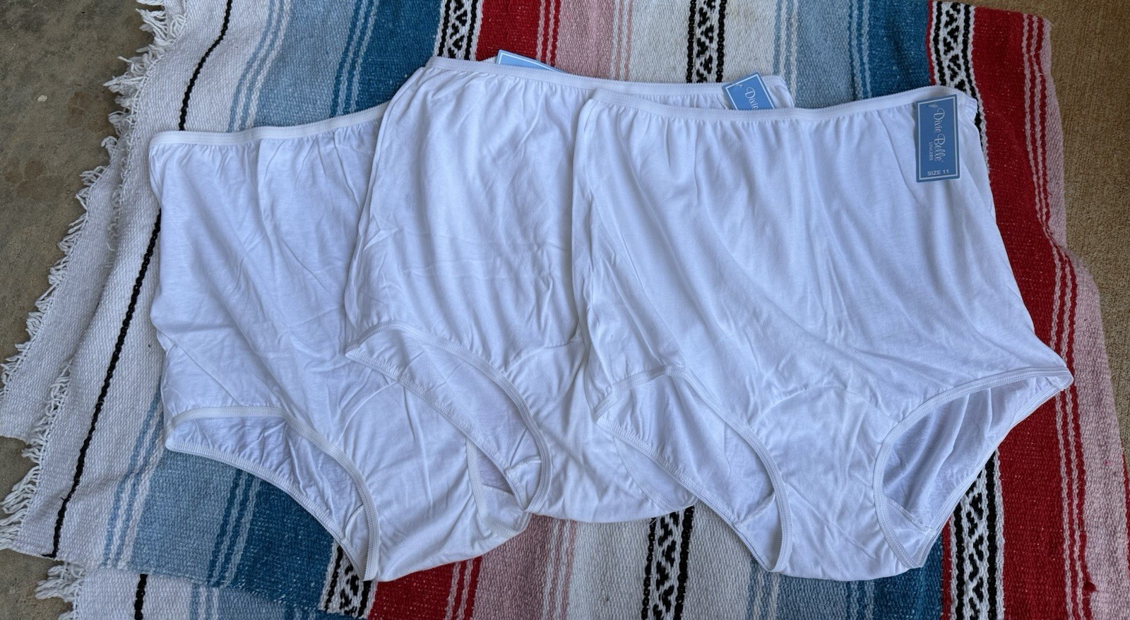 dixie belle panties Size 11 White Cotton Style 410 New With Tags Set Of 3