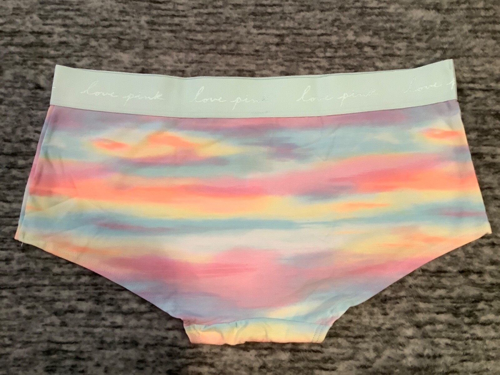 Victoria’s Secret Pink Ombre Tie Dye Boyshort Shortie Panties Sunset L XL NWT