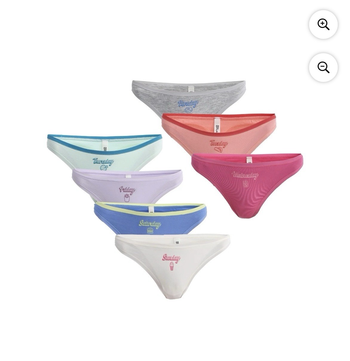 2 Box of No Boundaries Women’s Mid-Rise Thong Panties Cotton Stretch 7-Pack XXXL