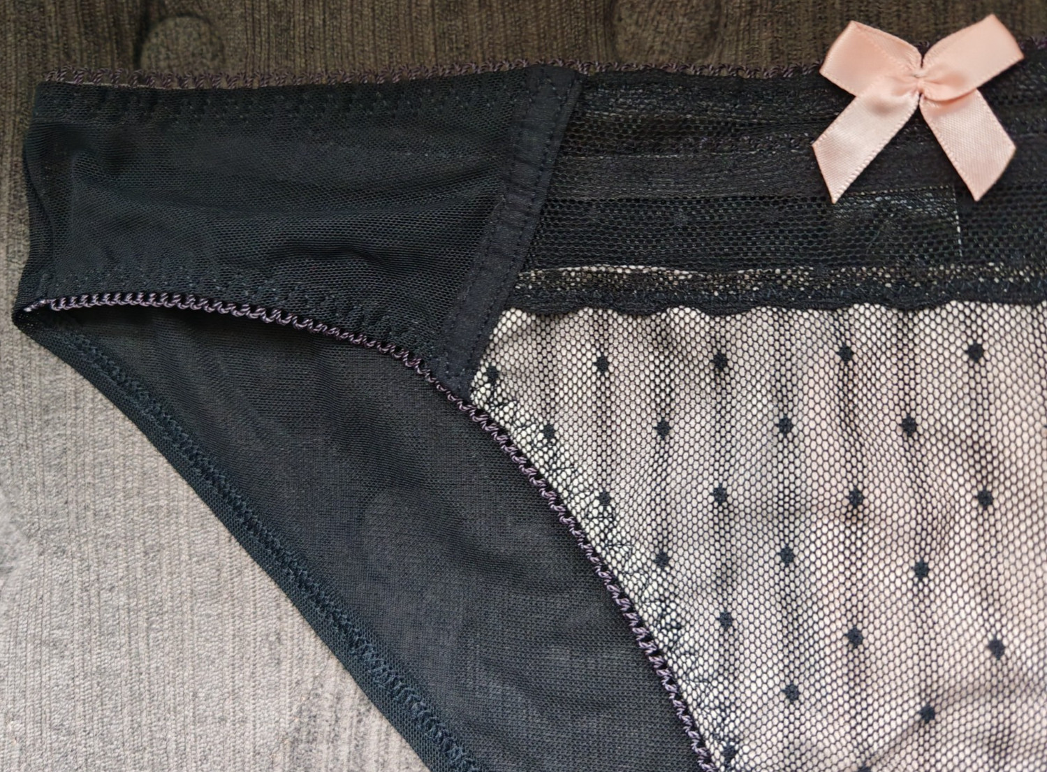 M&S Limited Black & Nude Brazilian Knickers Size 12