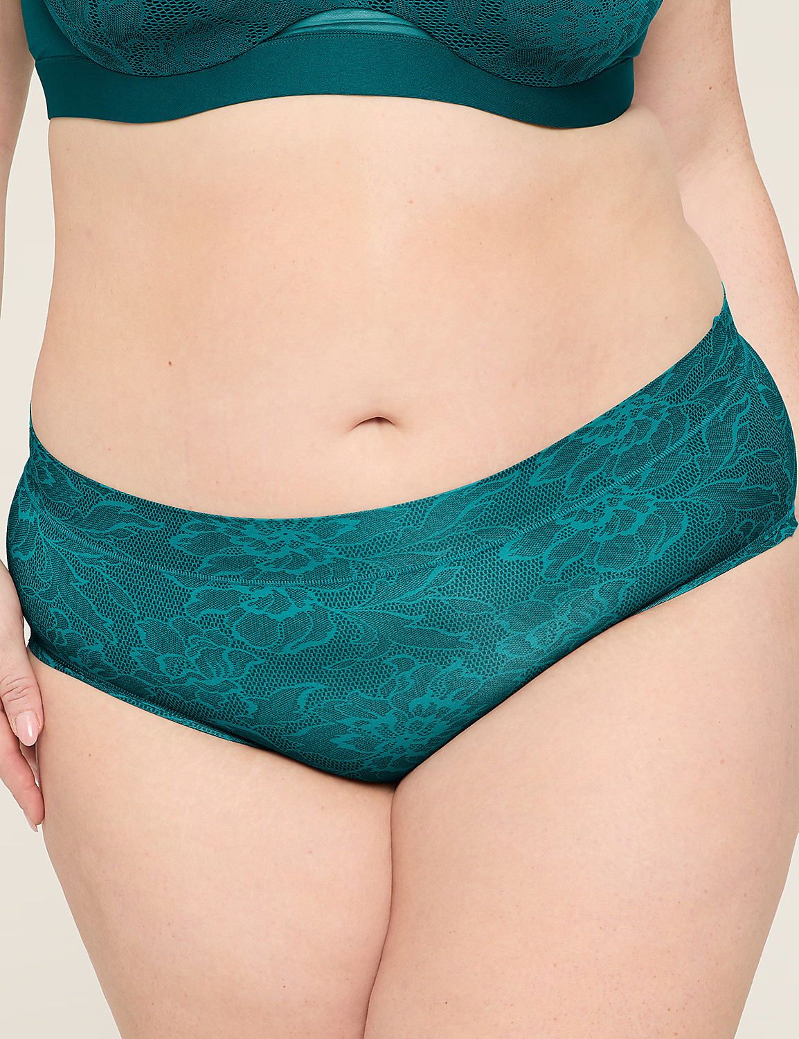 Lane Bryant Cacique Plus 18/20 Comfort Bliss Panty Hipster Lace Harbor Blue